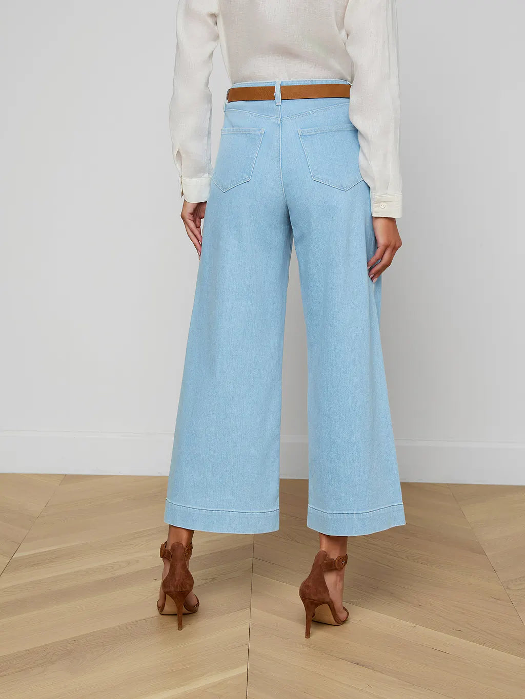 L'Agence Houston Cropped Wide-Leg Jean - Bayridge