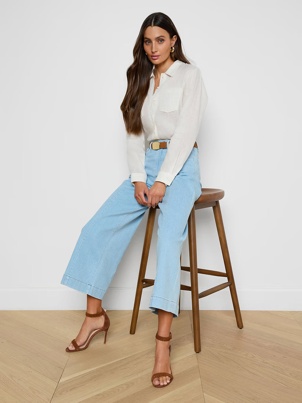 L'Agence Houston Cropped Wide-Leg Jean - Bayridge