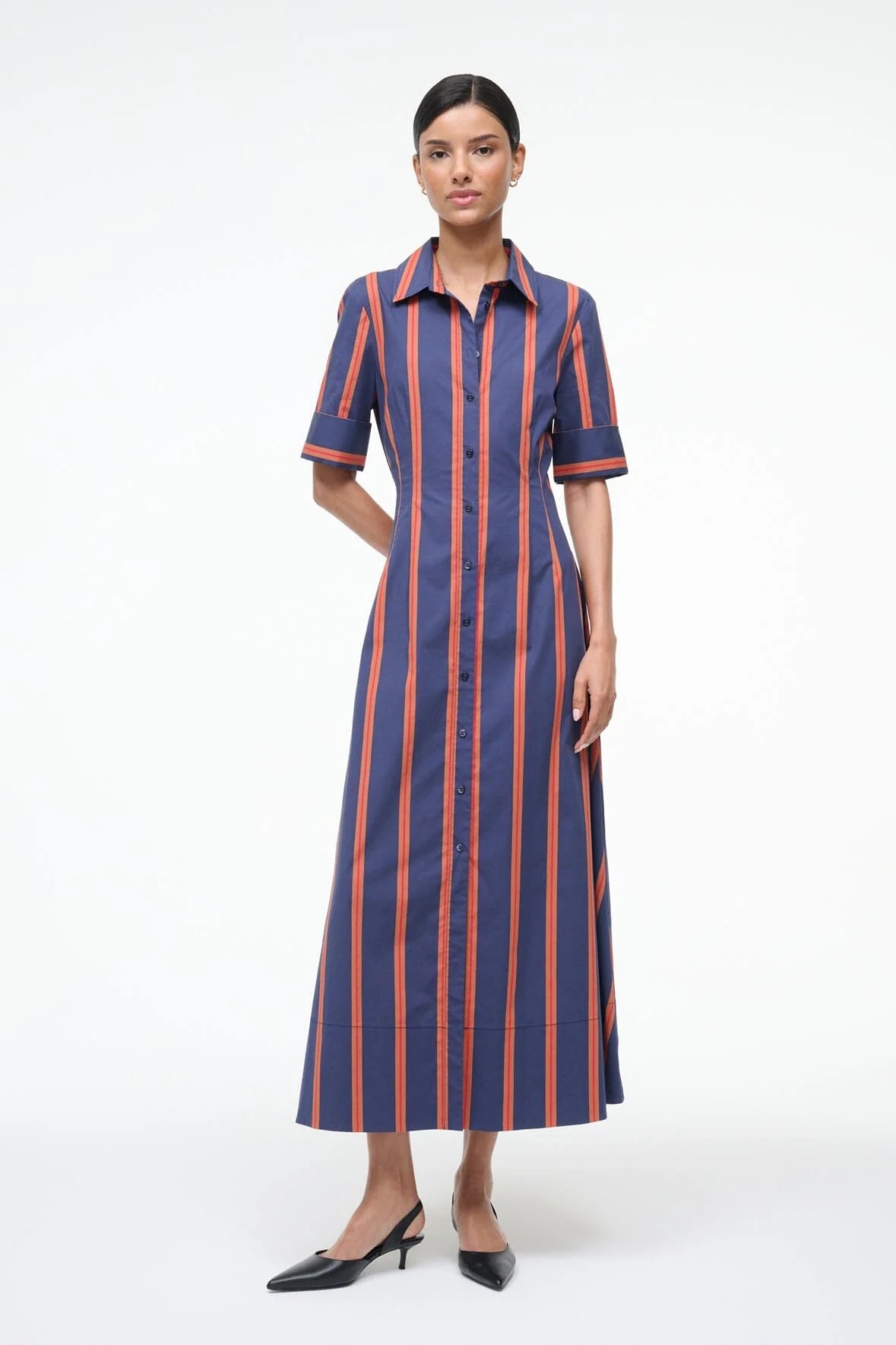 Staud Joan Dress - Railroad Stripe