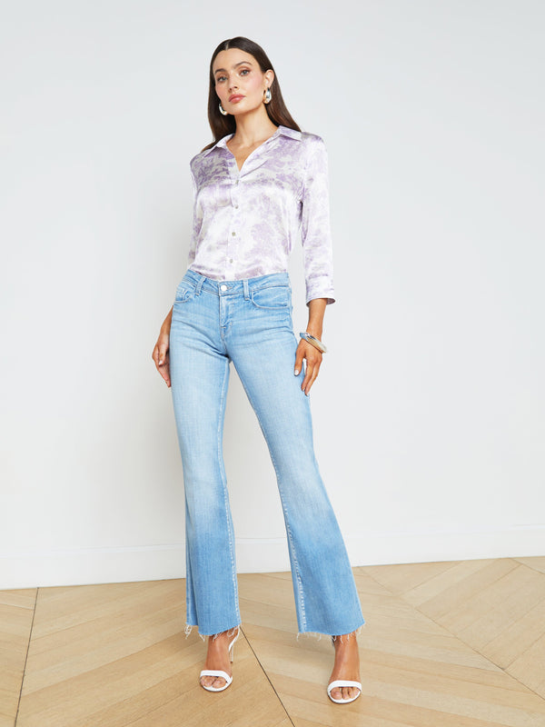 L'Agence Sneeki Low-Rise Straight-Leg Jean in Bayview