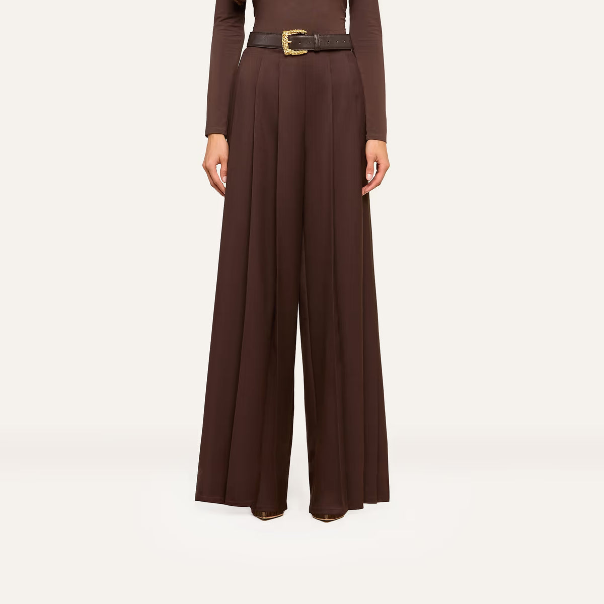 L'Agence Nova Pleated Pant - Dark Java