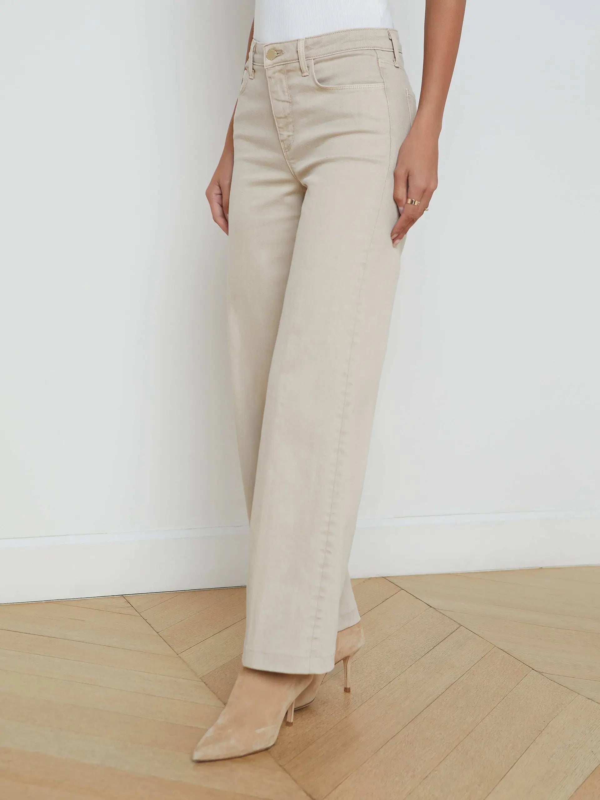 L'Agence Scottie Wide-Leg Jean - Biscuit