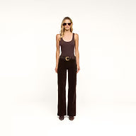 L'Agence Scottie Velvet Wide-Leg Jean - Dark Java