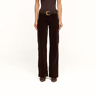 L'Agence Scottie Velvet Wide-Leg Jean - Dark Java