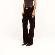 L'Agence Scottie Velvet Wide-Leg Jean - Dark Java