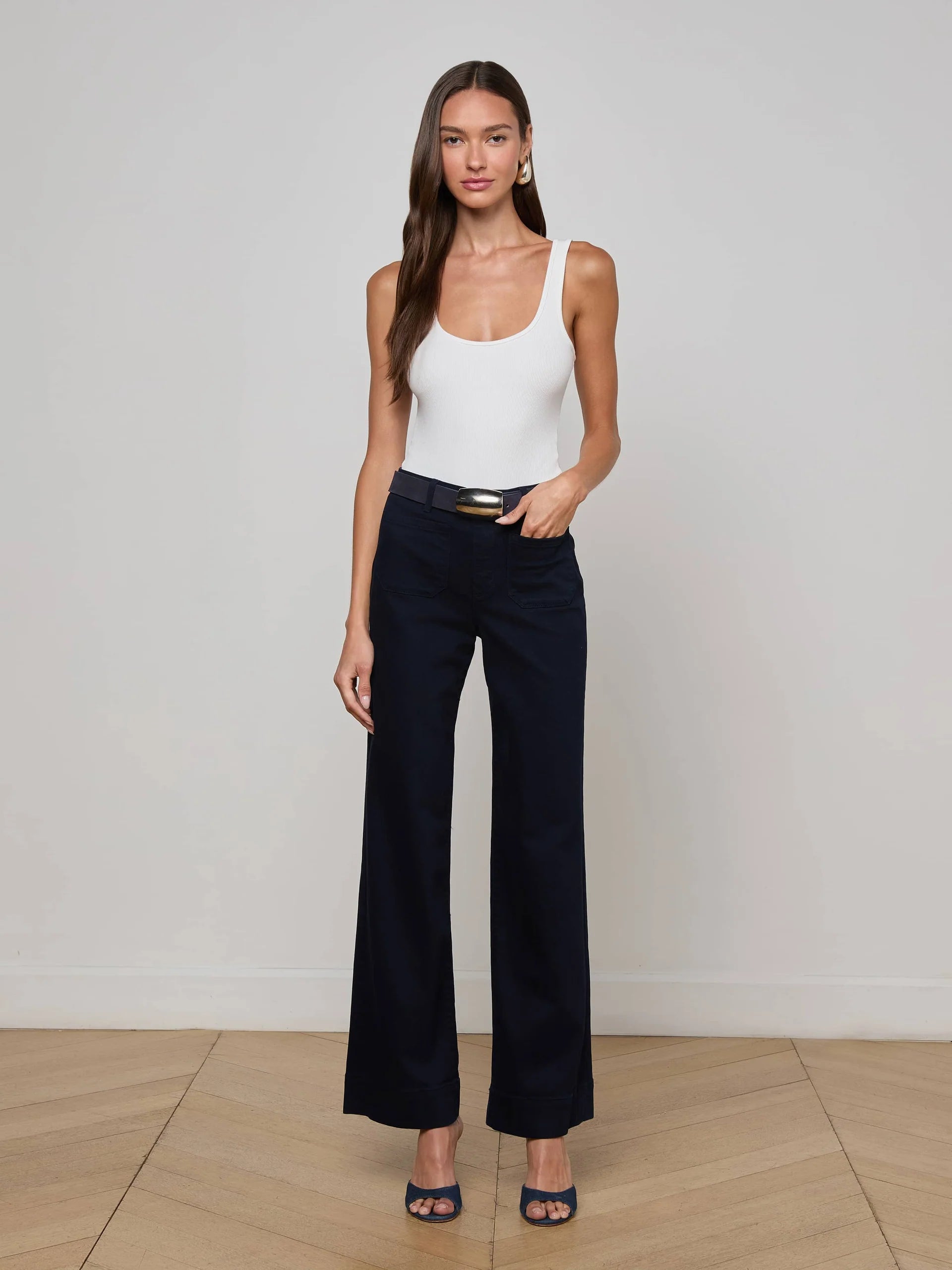 L'Agence Nolan Patch Pocket Jean - Deep Midnight