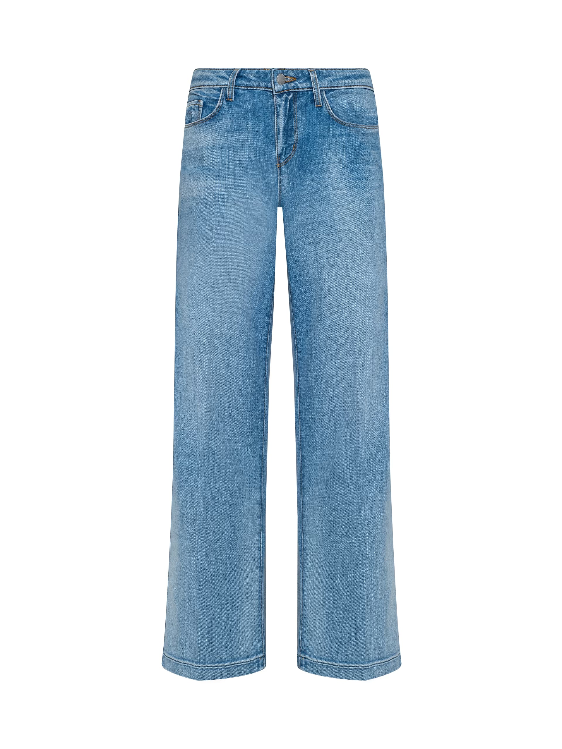 L'Agence Joanne Low-Rise Wide-Leg Jean - Dry Ice