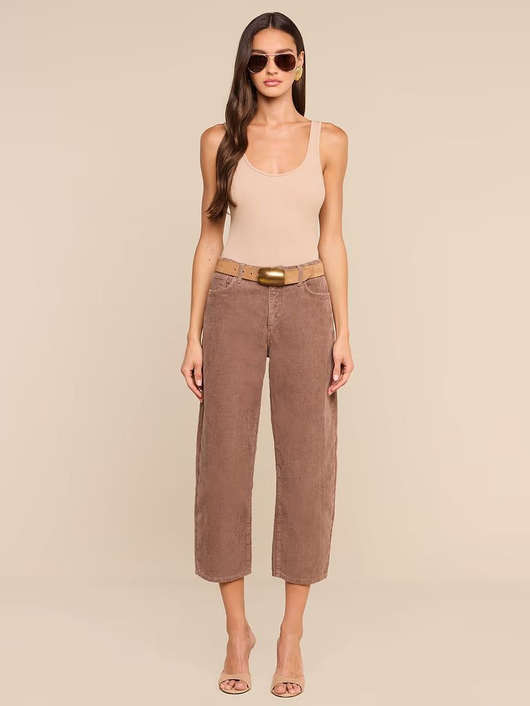 L'Agence Mallis Corduroy Bow-Leg Pant - Cardamom