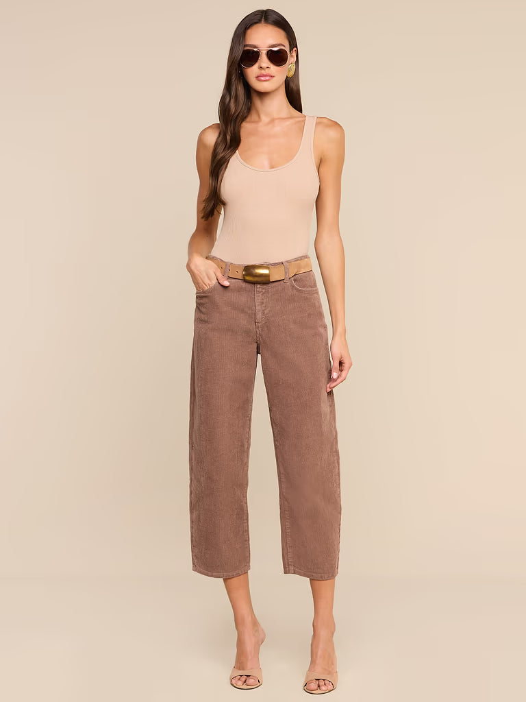 L'Agence Mallis Corduroy Bow-Leg Pant - Cardamom