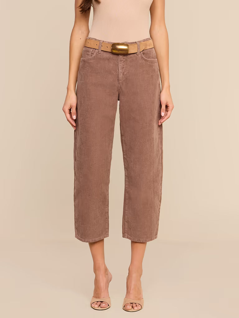 L'Agence Mallis Corduroy Bow-Leg Pant - Cardamom