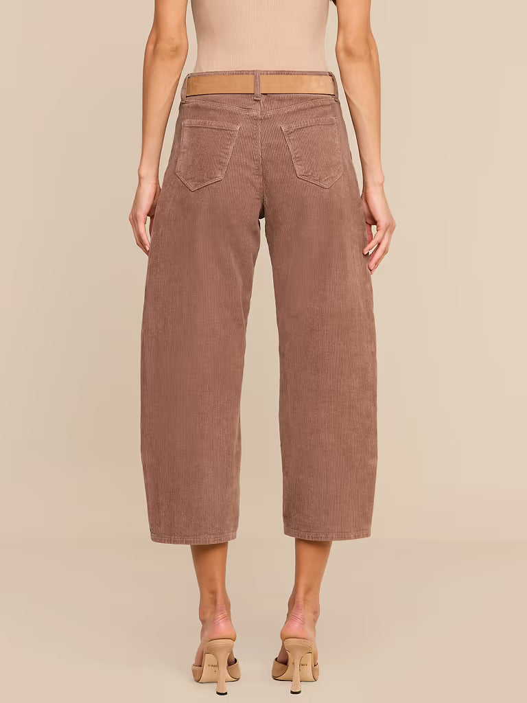 L'Agence Mallis Corduroy Bow-Leg Pant - Cardamom