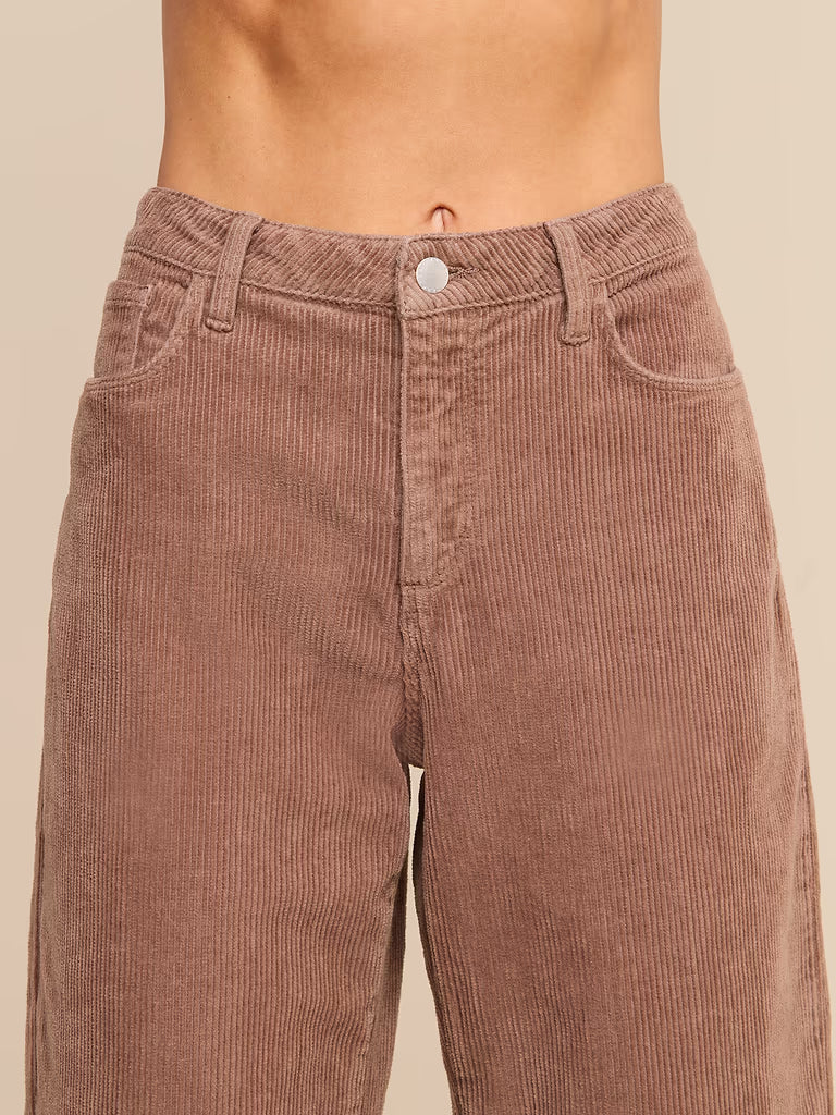 L'Agence Mallis Corduroy Bow-Leg Pant - Cardamom