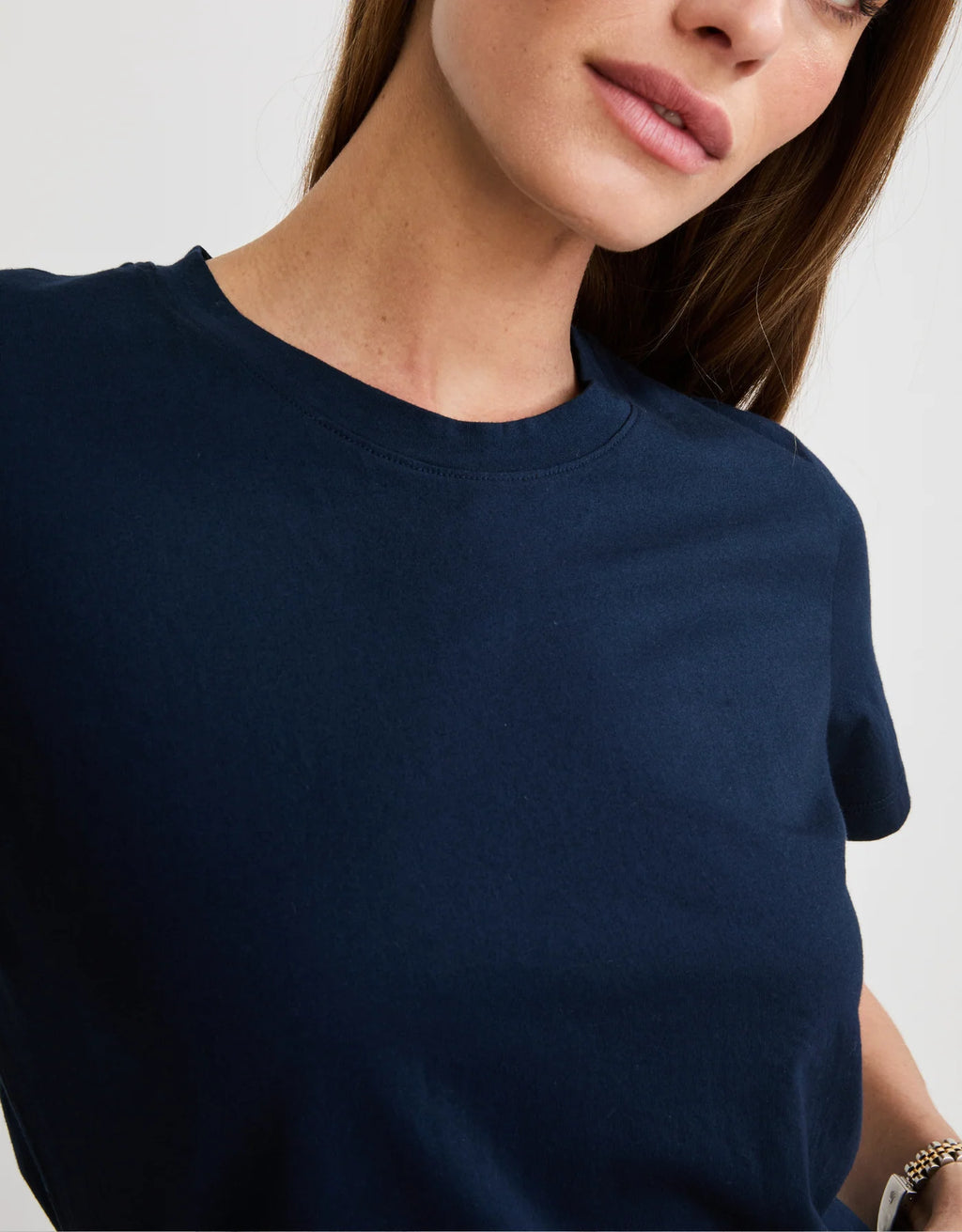 Maison Wheat Charlotte Crew Neck Tee - Navy