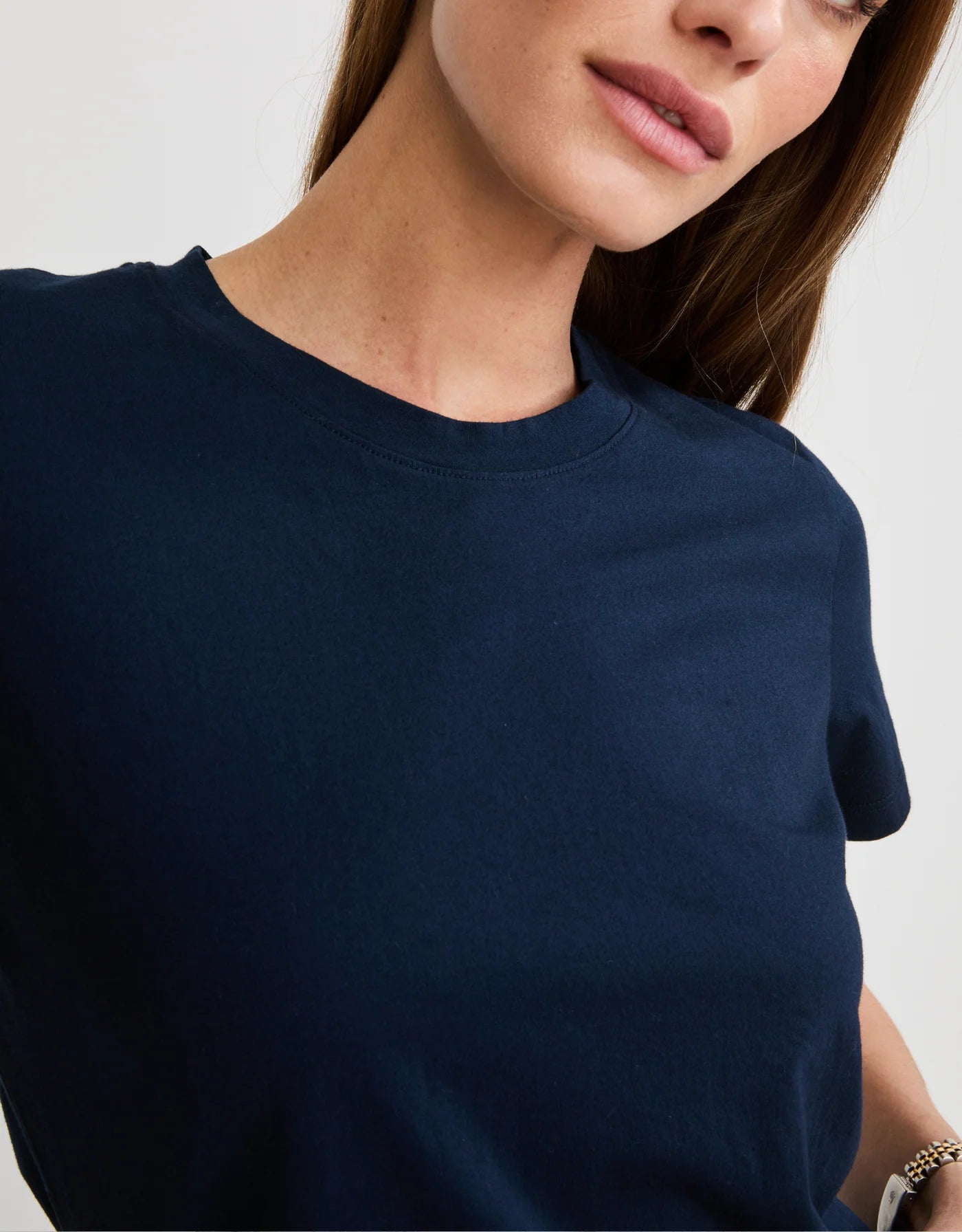 Maison Wheat Charlotte Crew Neck Tee - Navy