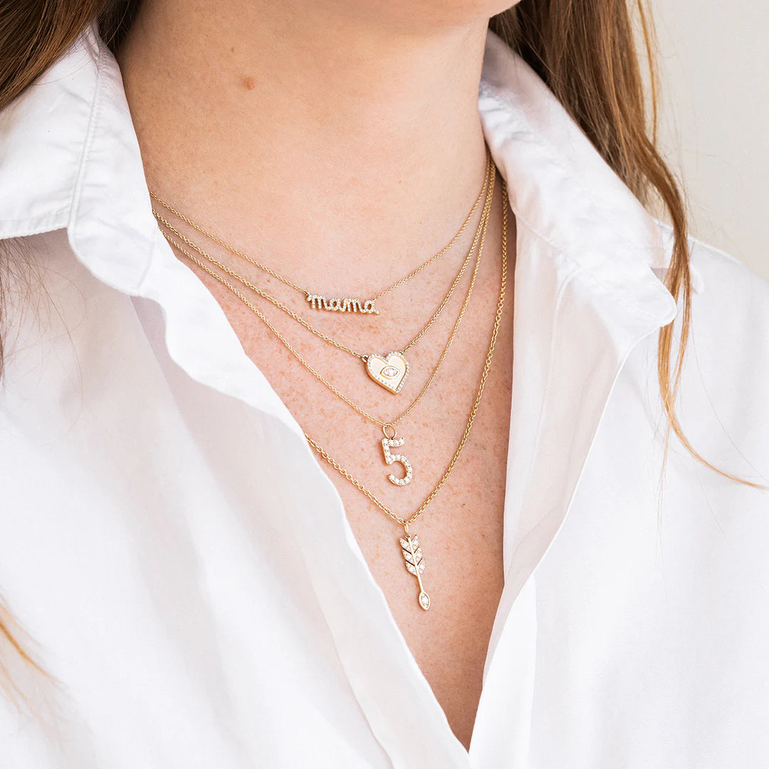 Sydney Evan Gold & Diamond Mama Necklace