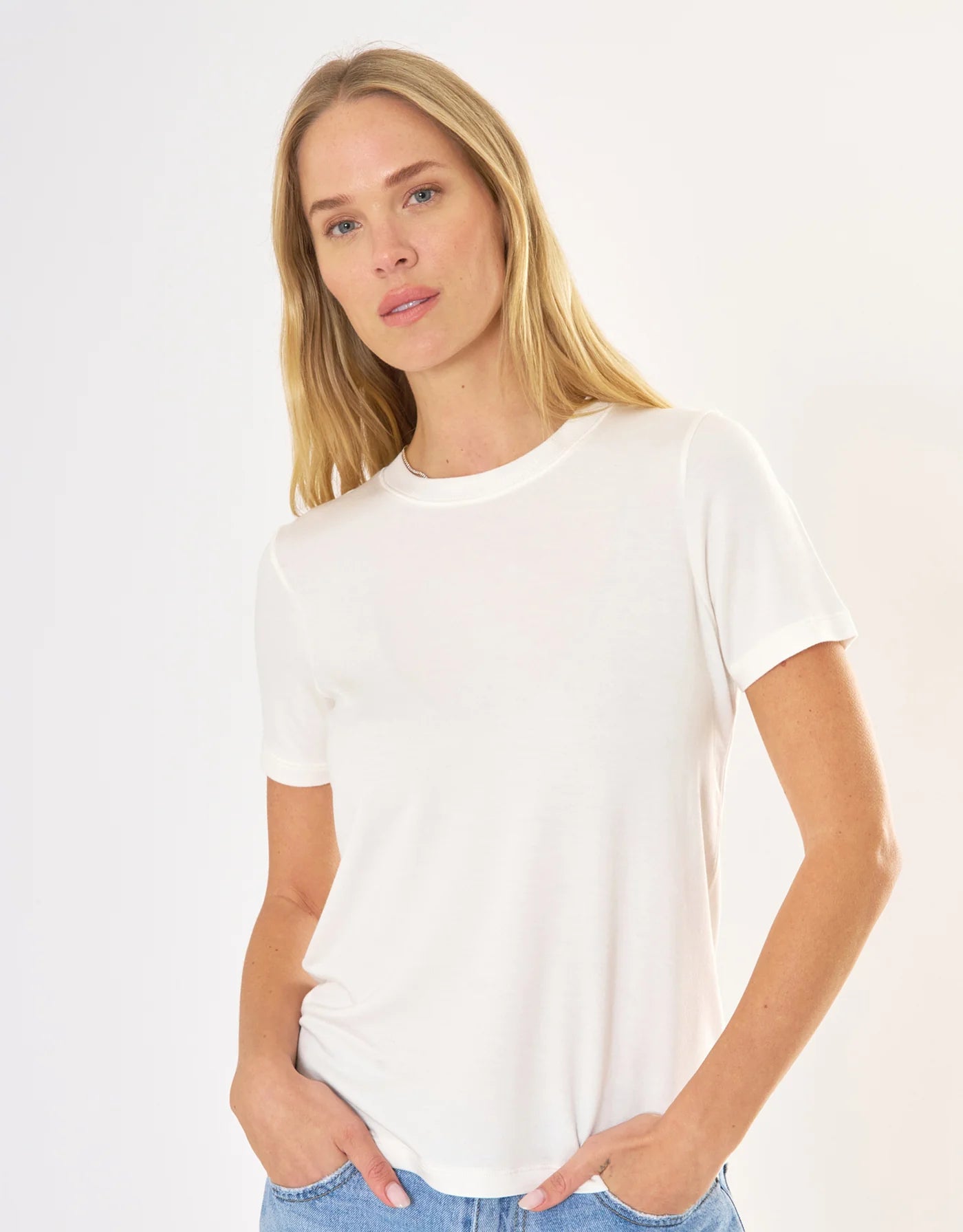 Maison Wheat St. Tropez Crew Neck Tee - White