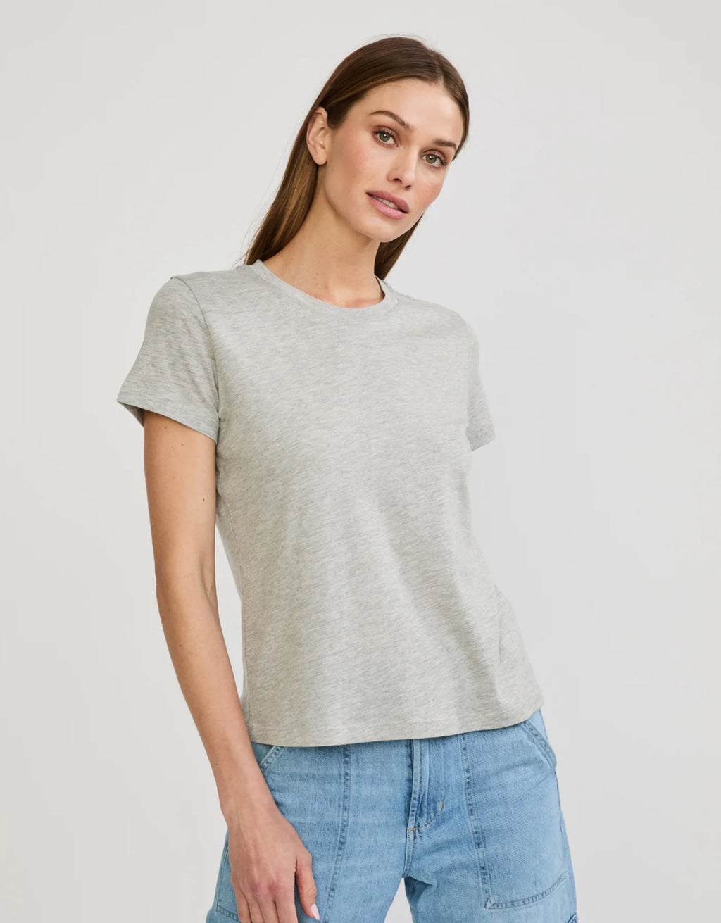 Maison Wheat Charlotte Crew Neck Tee - Heather Grey