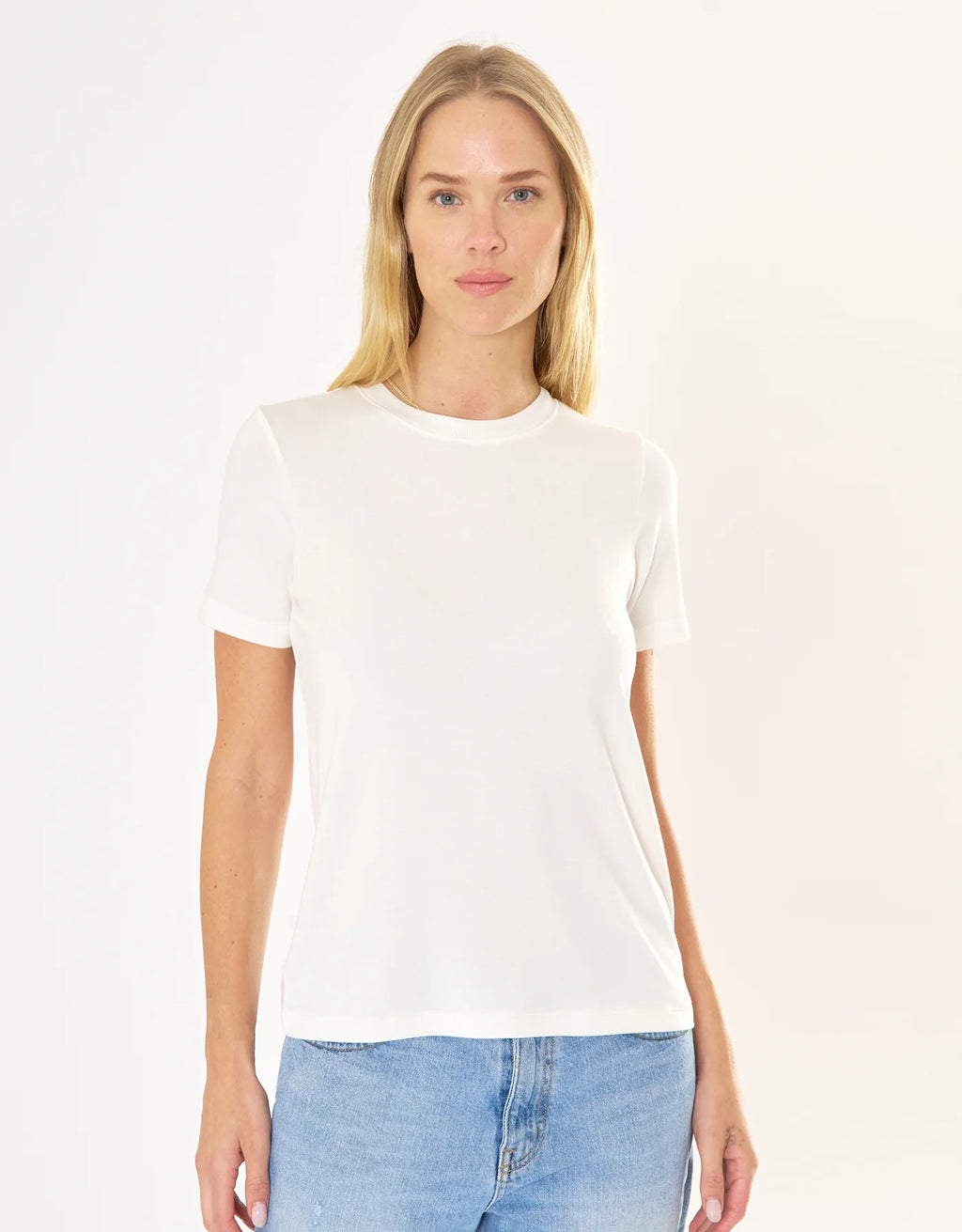 Maison Wheat St. Tropez Crew Neck Tee - White