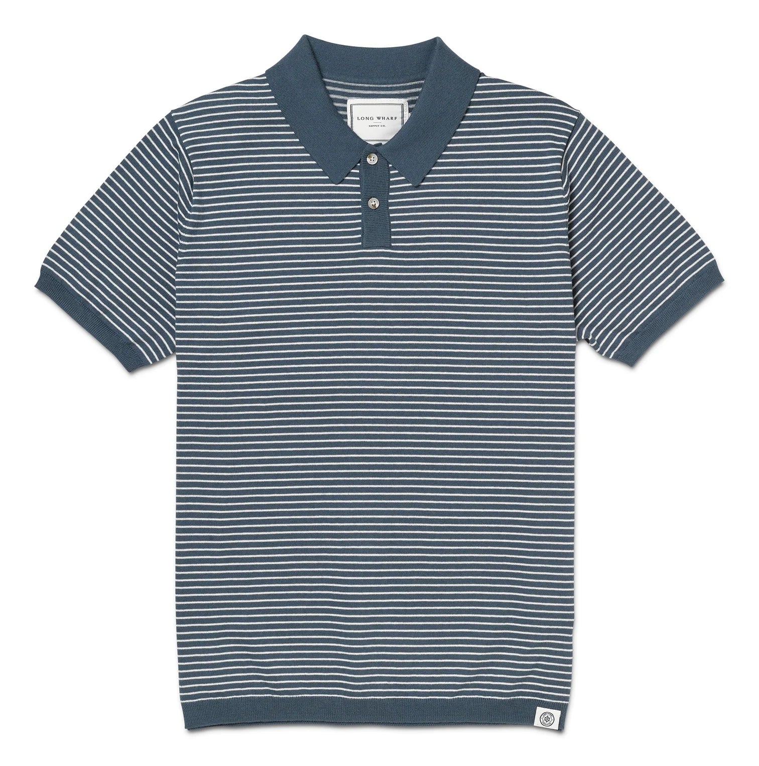 Long Wharf SeaWell™ Striped Knit Polo - Marine