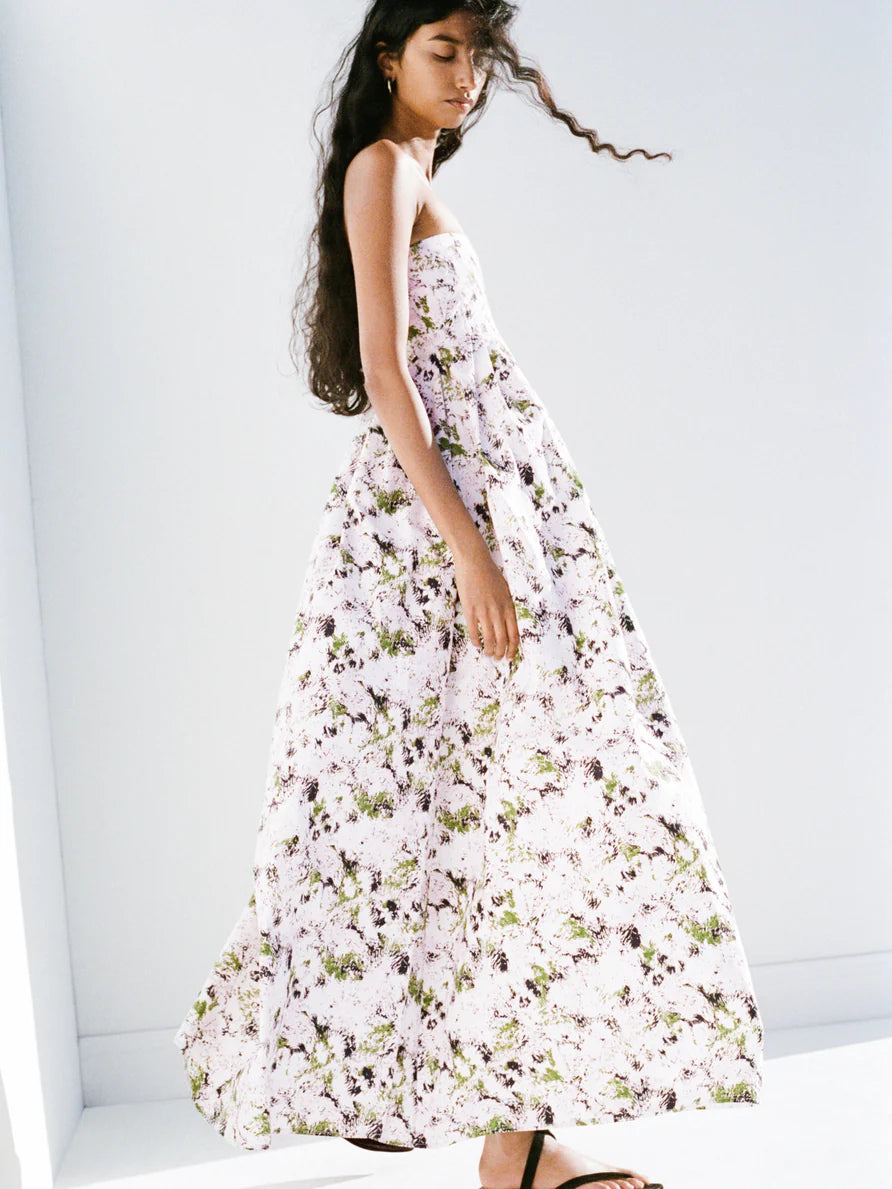 Proenza Schouler White Label Virella Dress in Printed Cotton - Orchid Multi