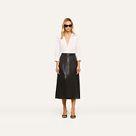 L'Agence Robyn Vegan Leather Skirt - Black