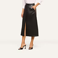 L'Agence Robyn Vegan Leather Skirt - Black
