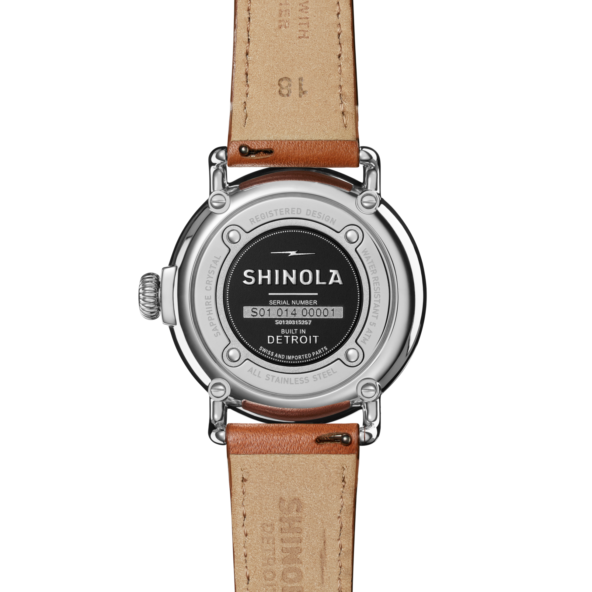 Shinola Runwell Watch 36mm - White/Tan Leather Straps