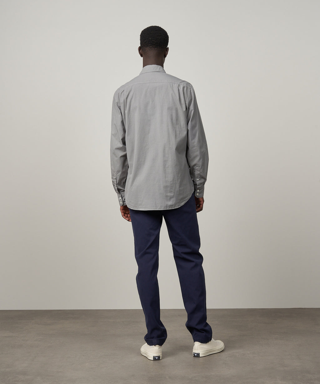 Hartford Grey-Green Twill Paul Shirt
