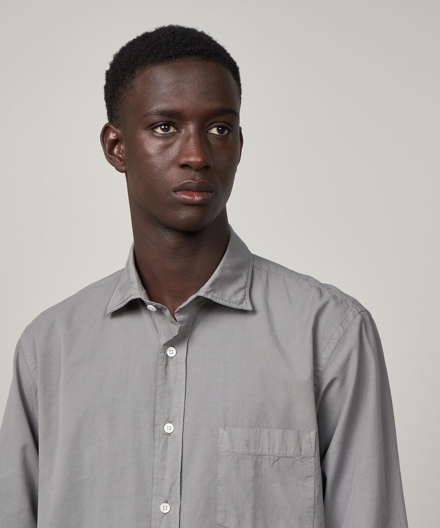 Hartford Grey-Green Twill Paul Shirt