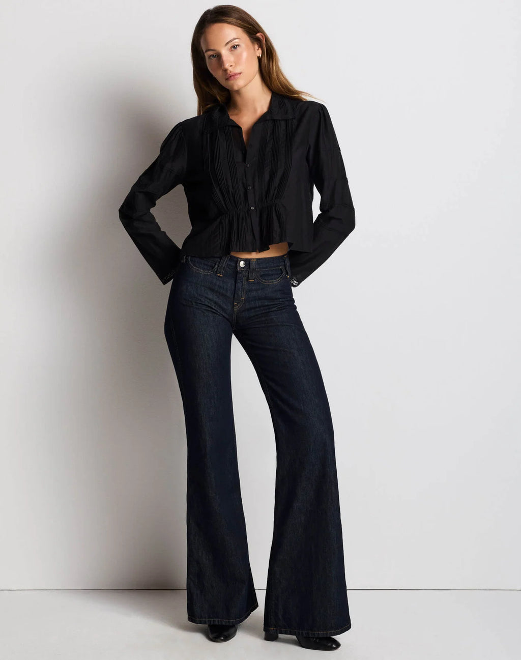 Re/Done Addie Blouse - Black