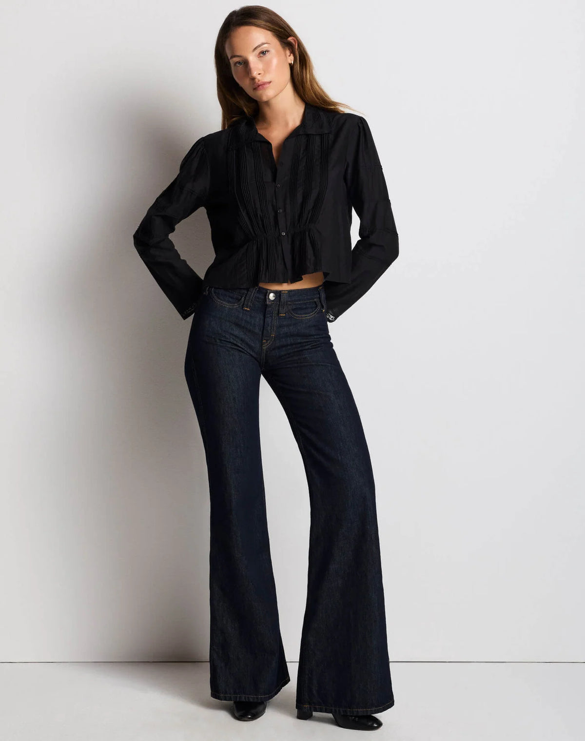 Re/Done Addie Blouse - Black