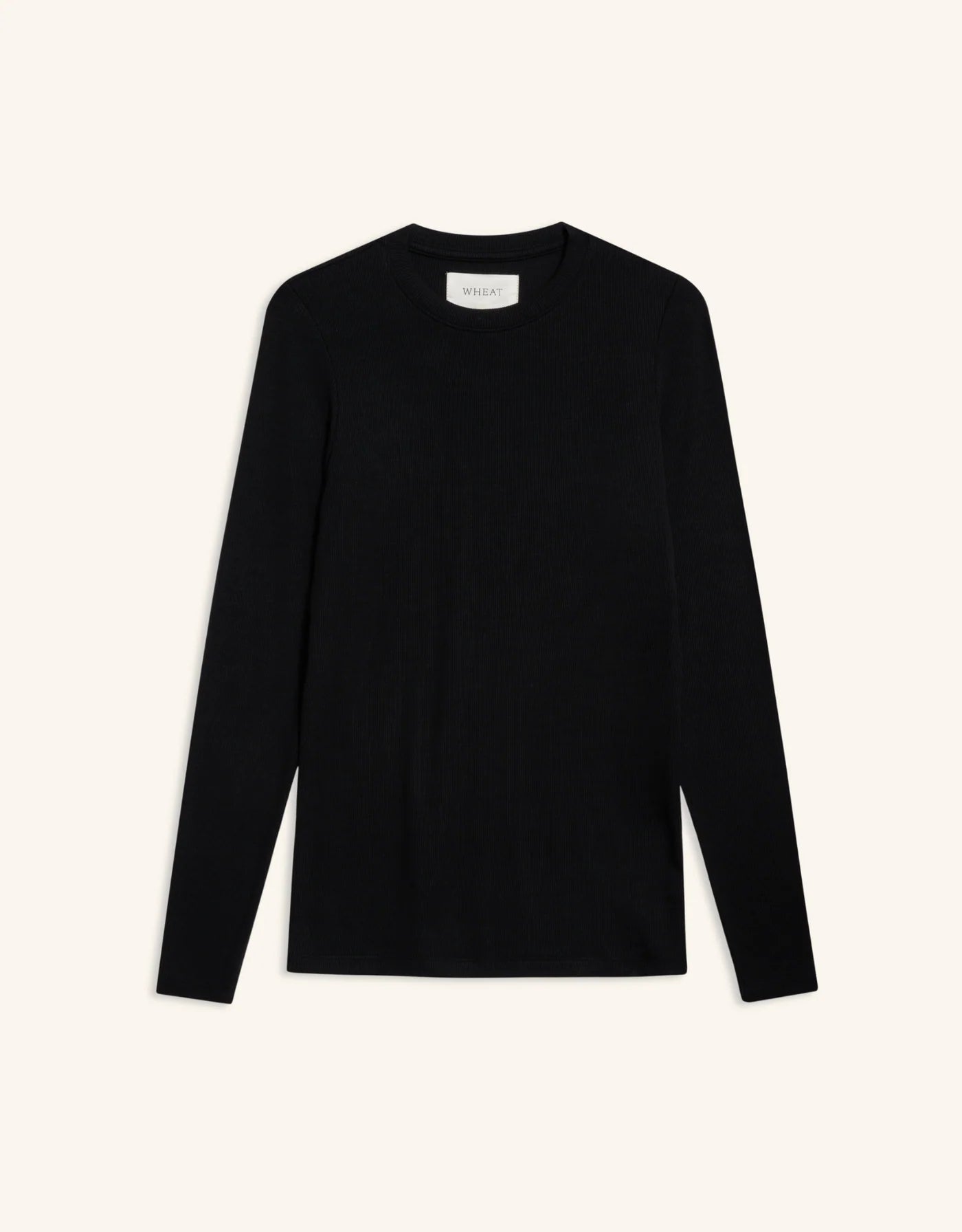 Maison Wheat Chicago Ribbed Long Sleeve  - Black