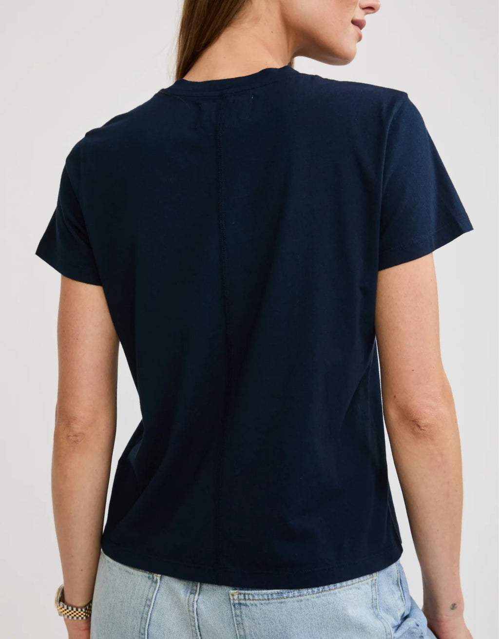 Maison Wheat Charlotte Crew Neck Tee - Navy
