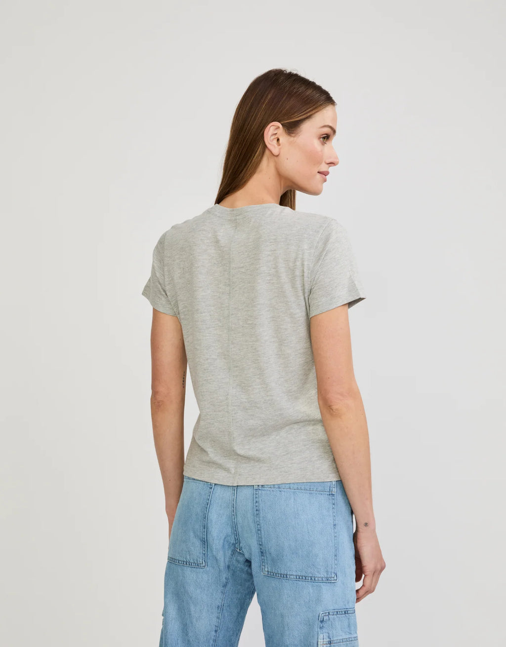 Maison Wheat Charlotte Crew Neck Tee - Heather Grey