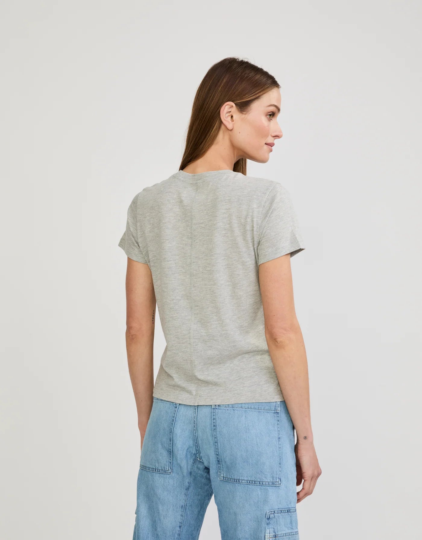 Maison Wheat Charlotte Crew Neck Tee - Heather Grey