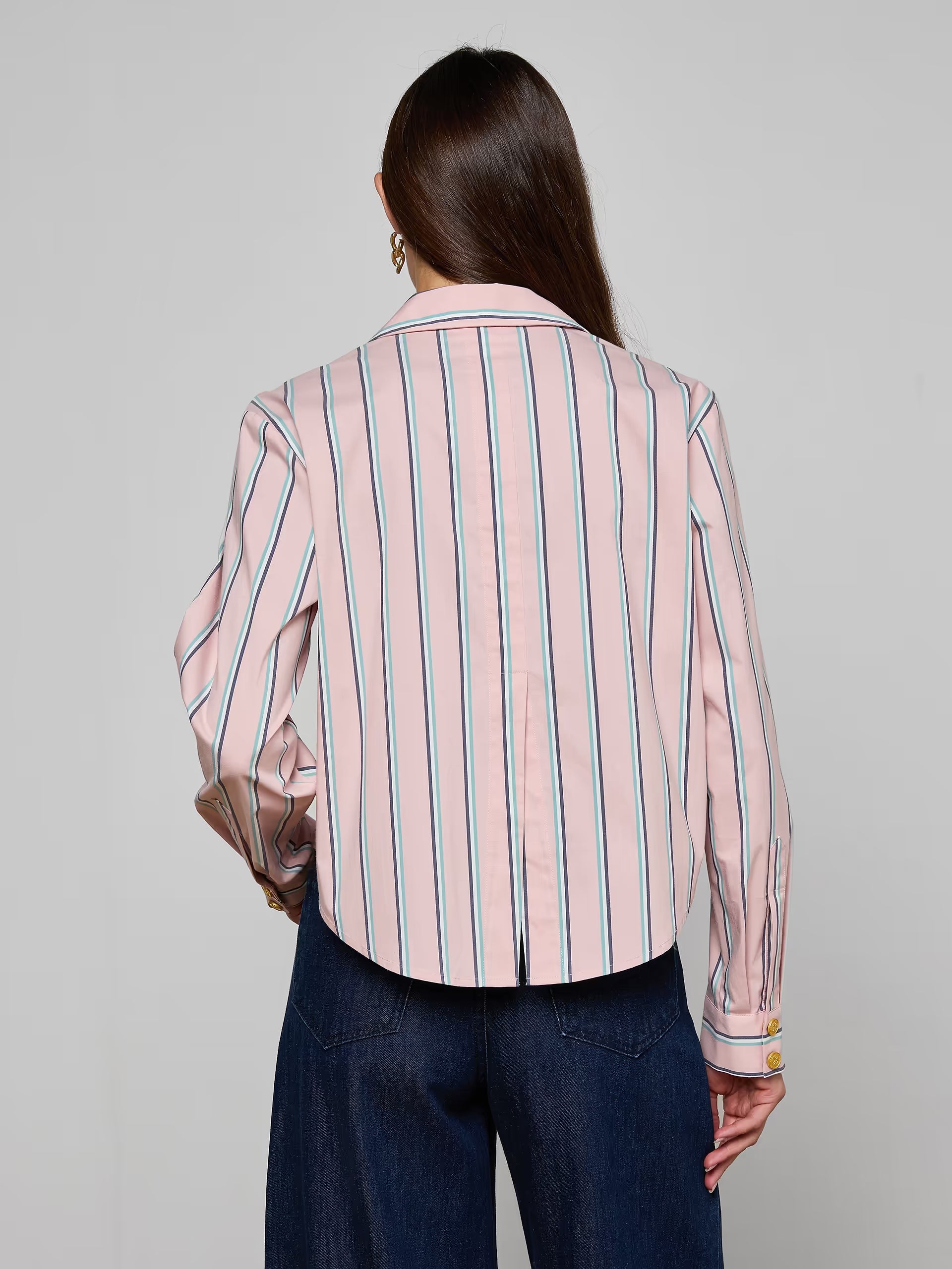 L'Agence Cosette Shirt - Pale Rose Stripe