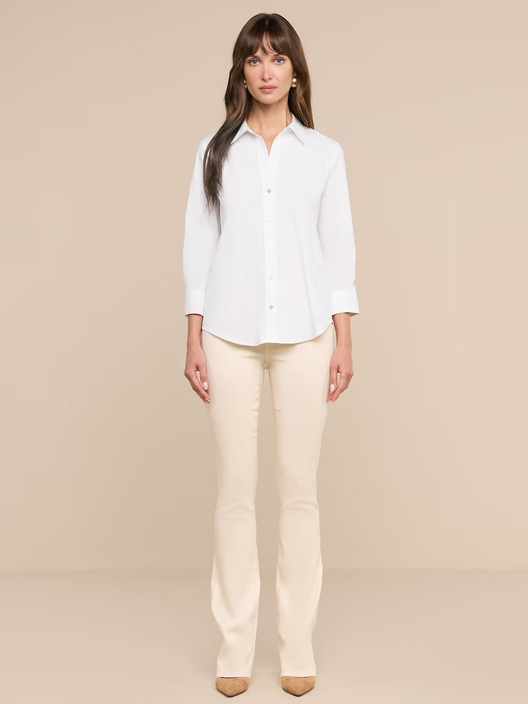 L'Agence Daniella Cotton-Blend Blouse - White