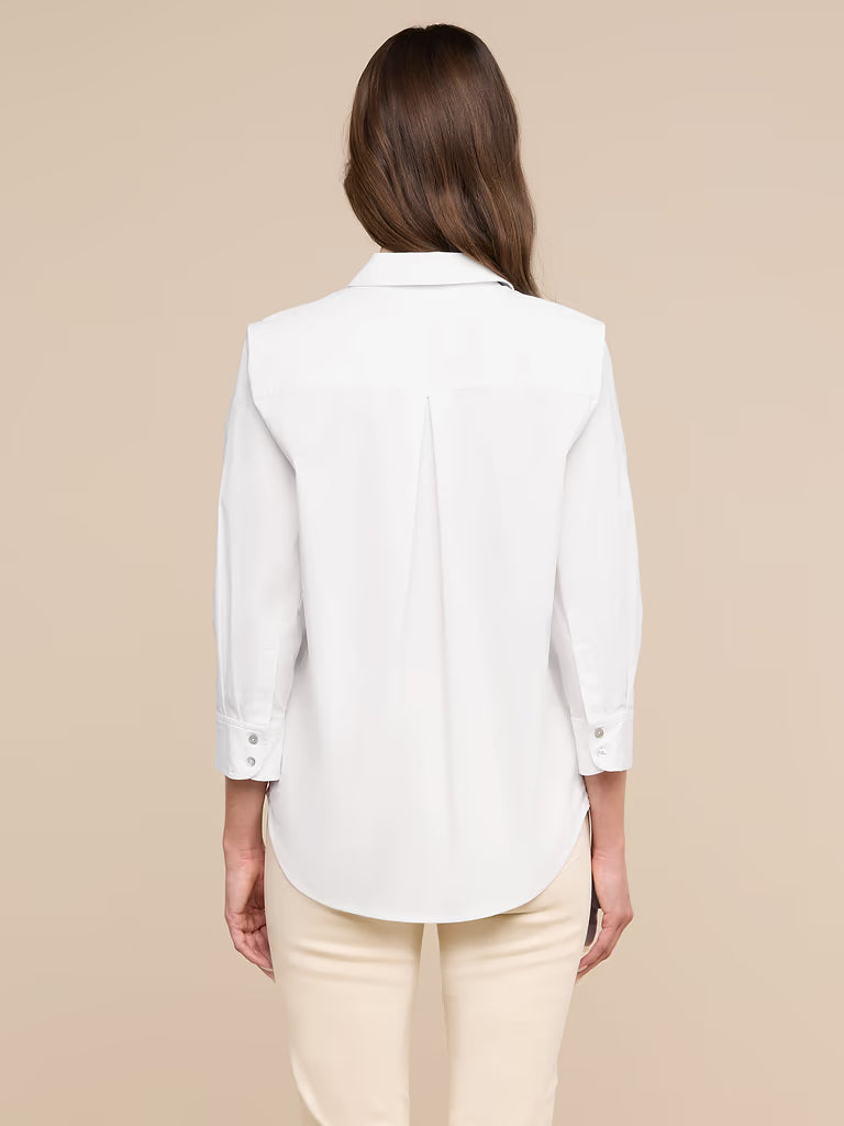 L'Agence Daniella Cotton-Blend Blouse - White