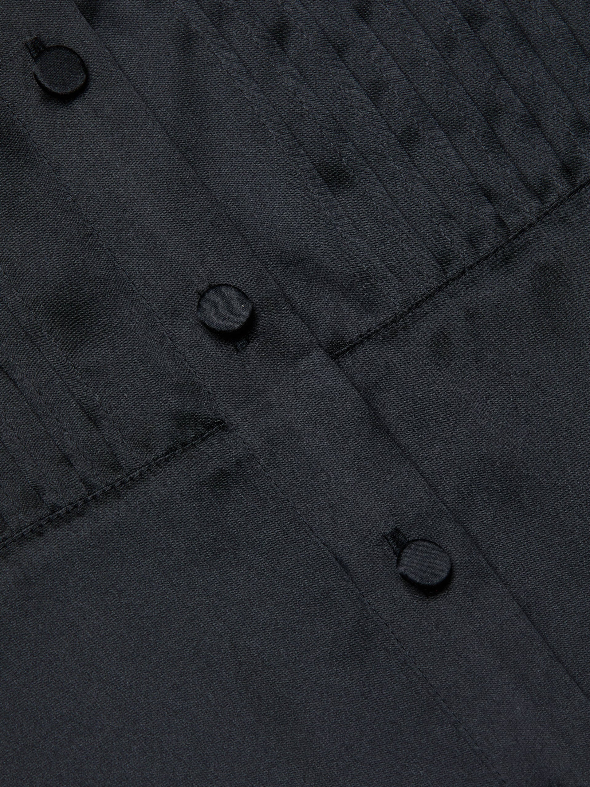 L'Agence Divya Pintuck Silk Shirt - Black