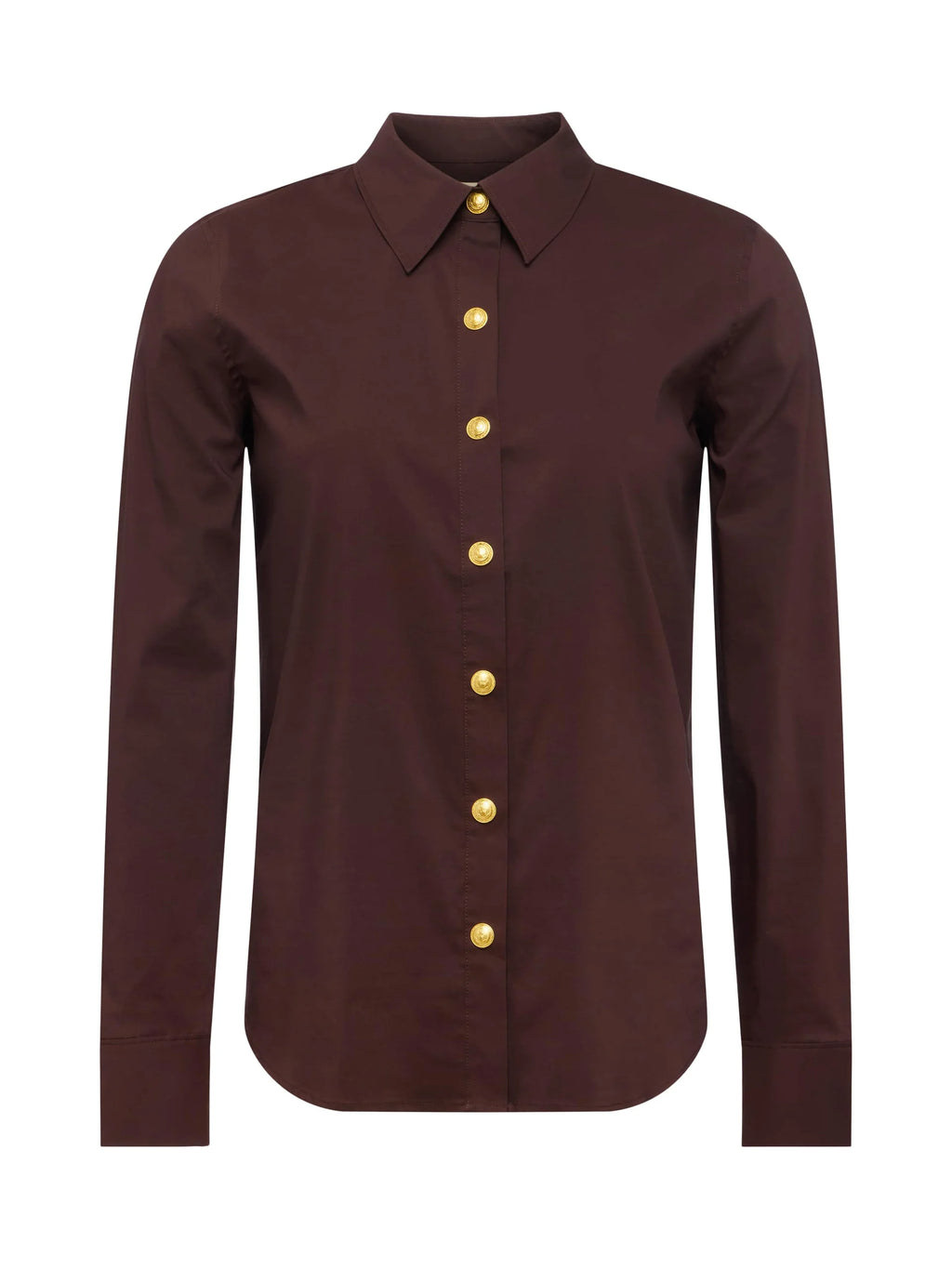 L'Agence Ellery Poplin Shirt - Coffee Bean
