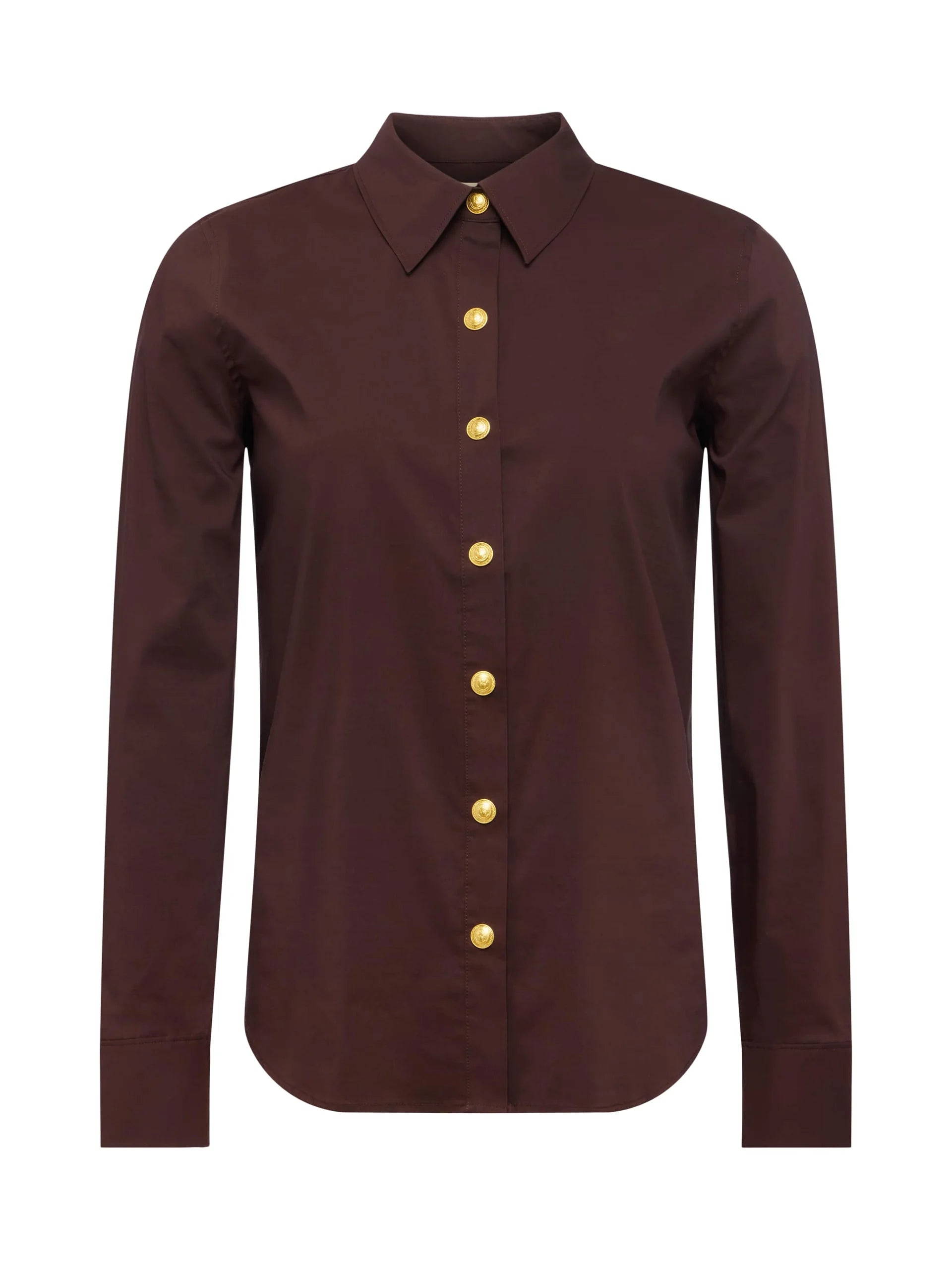 L'Agence Ellery Poplin Shirt - Coffee Bean