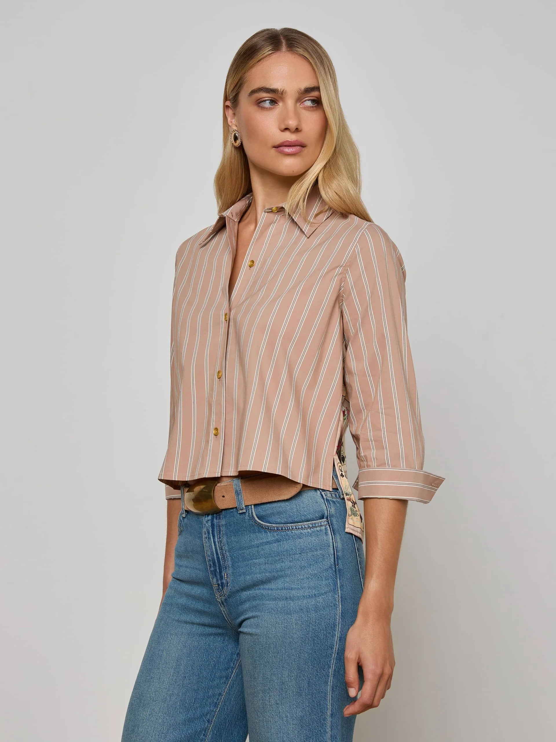 L'Agence awn Western Card Print Shirt