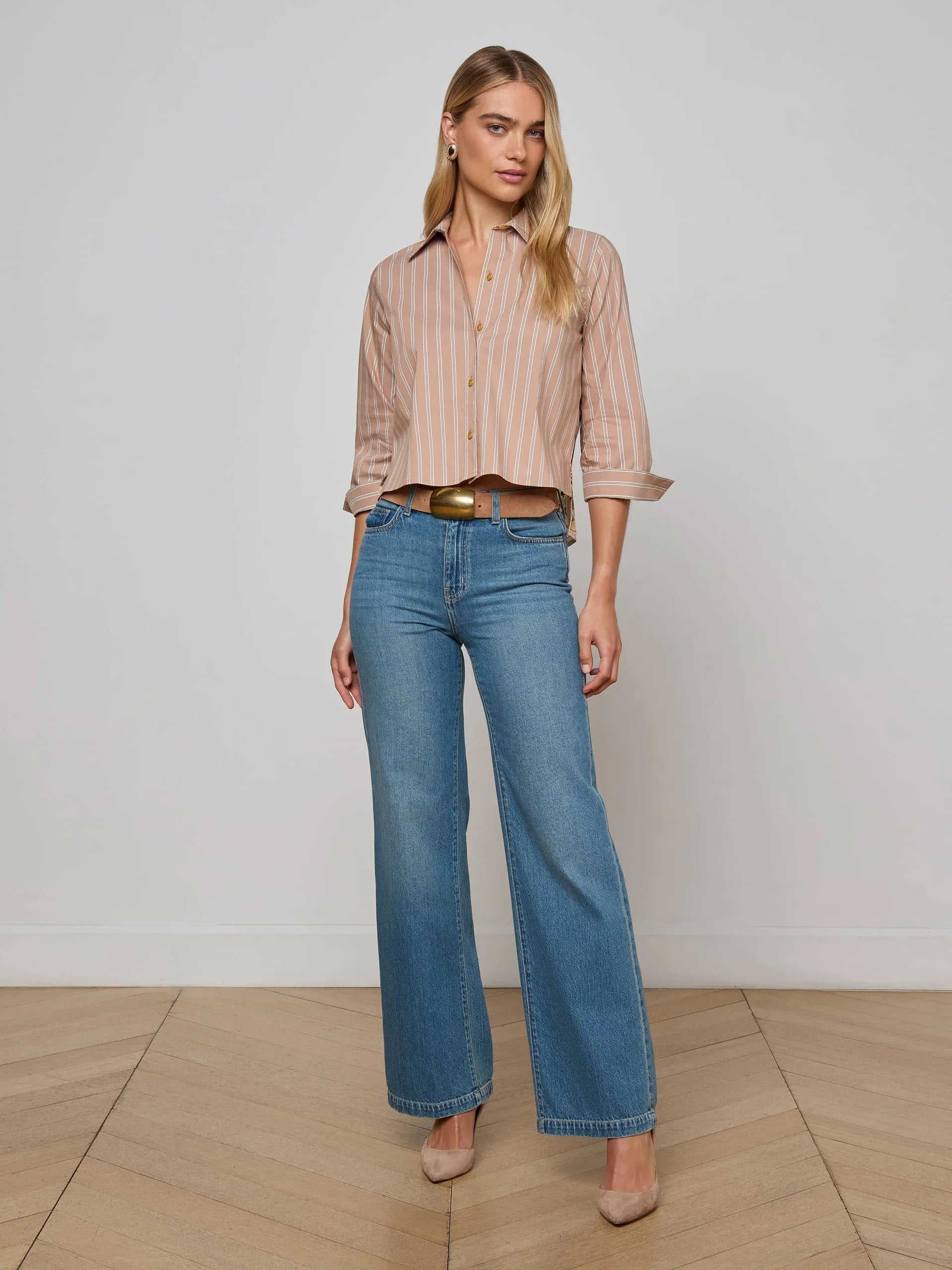 L'Agence awn Western Card Print Shirt