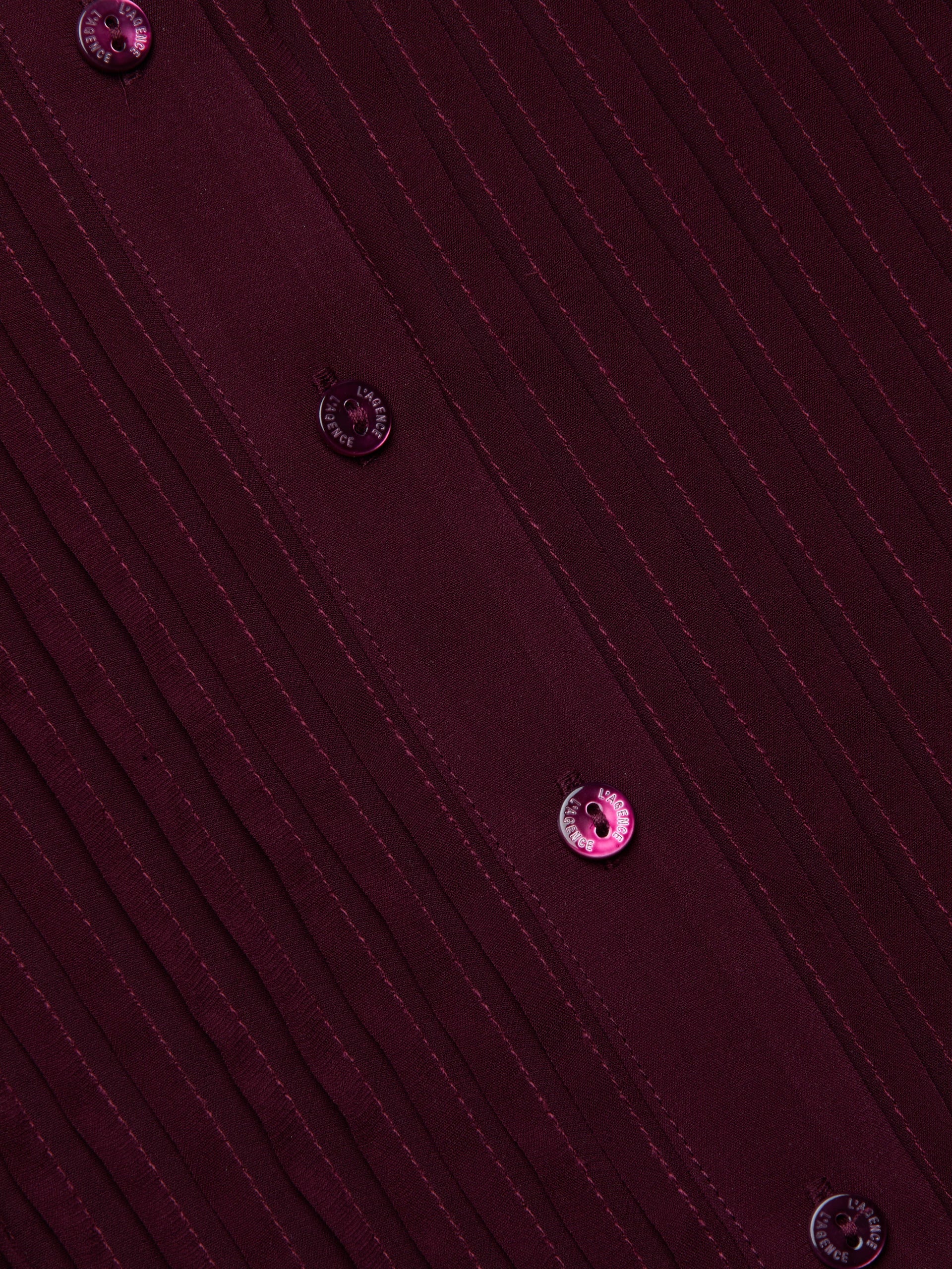 L'Agence Noor Pleated Blouse - Dark Port