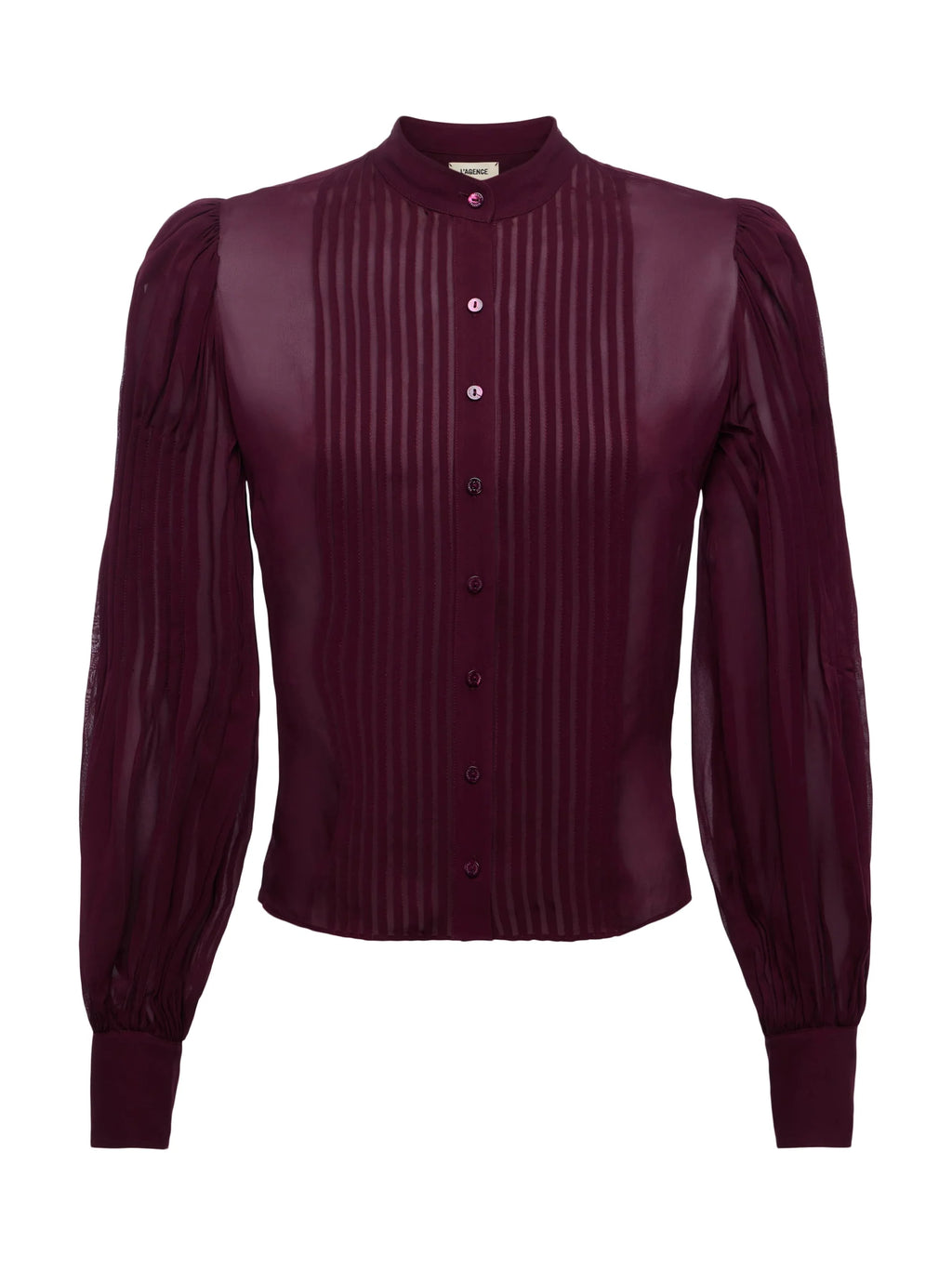 L'Agence Noor Pleated Blouse - Dark Port