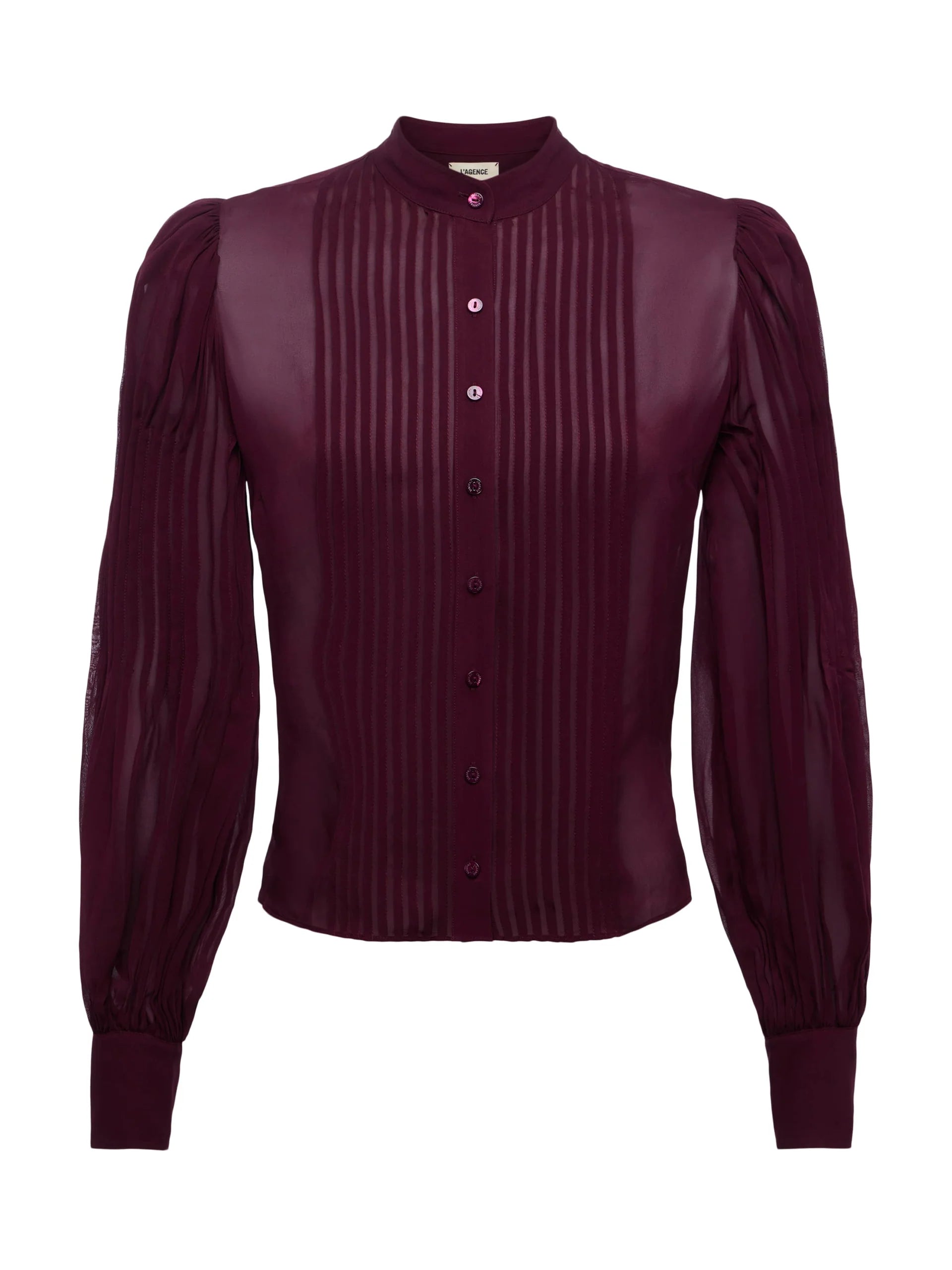 L'Agence Noor Pleated Blouse - Dark Port
