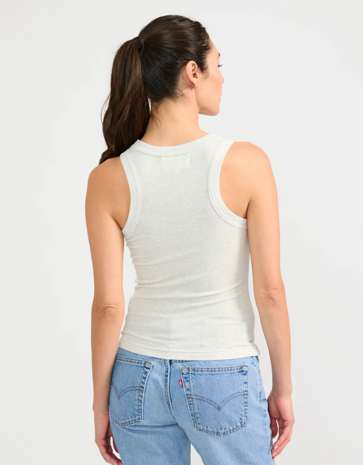 Maison Wheat Knoxville Ribbed Tank - Heather Ash