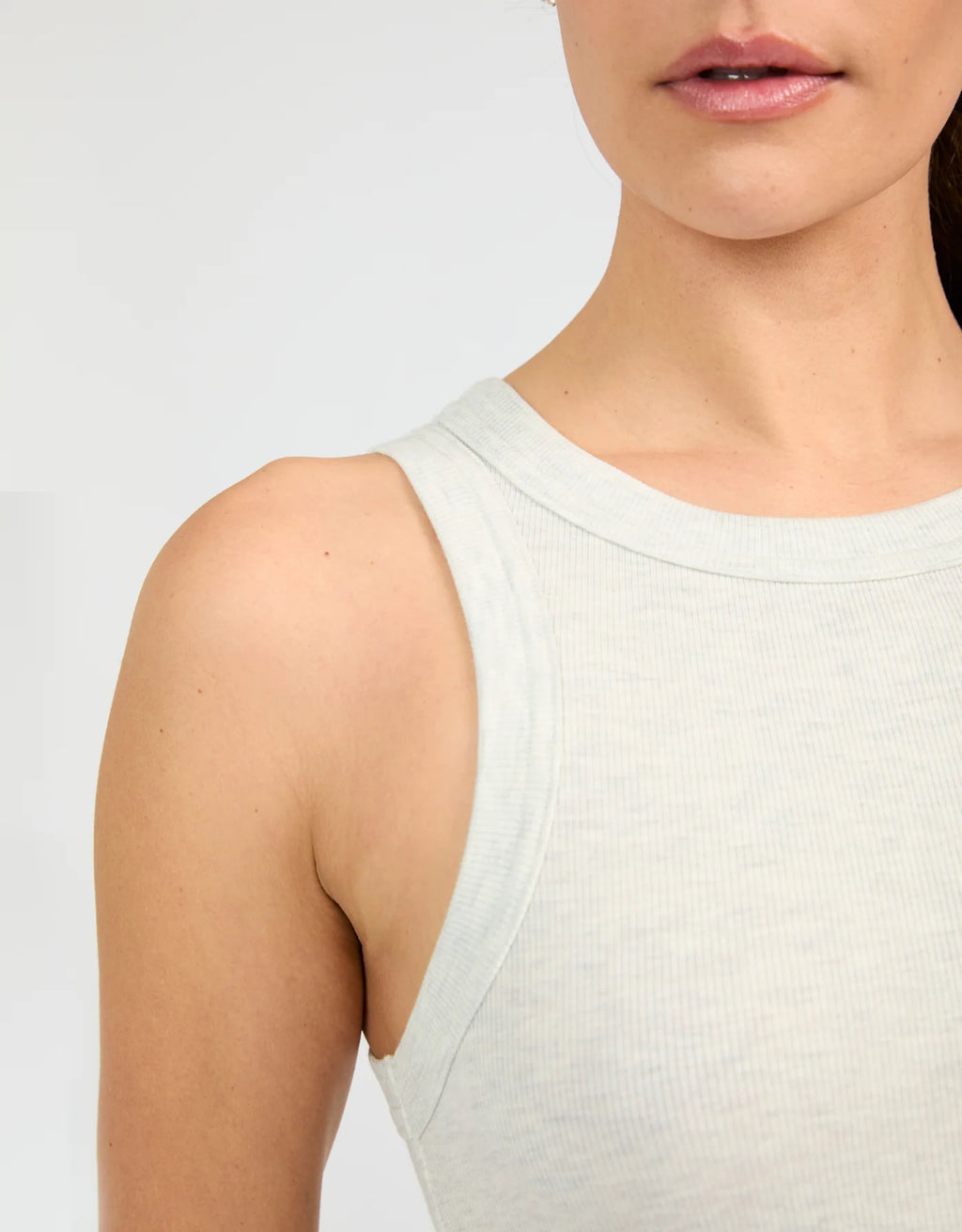 Maison Wheat Knoxville Ribbed Tank - Heather Ash