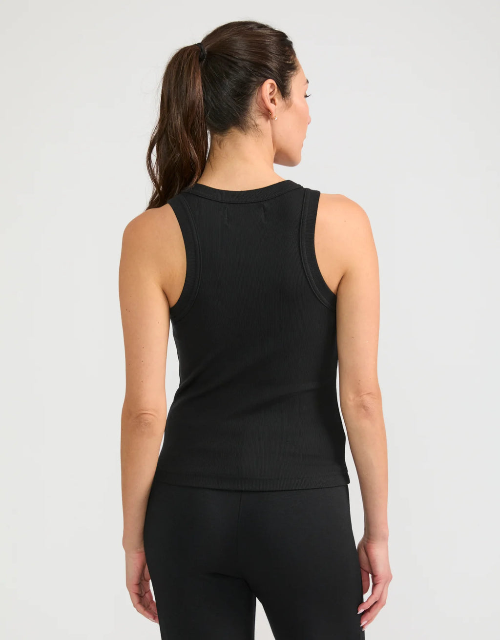 Maison Wheat Knoxville Ribbed Tank - Black