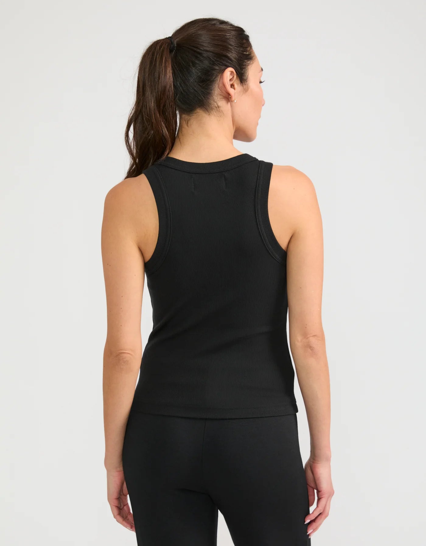 Maison Wheat Knoxville Ribbed Tank - Black